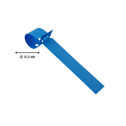 Étiquettes à boucle bleues - 120 x 13 mm - 1000 étiquettes sur rouleau PVC