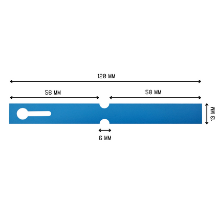 Étiquettes à boucle bleues - 120 x 13 mm - 1000 étiquettes sur rouleau PVC