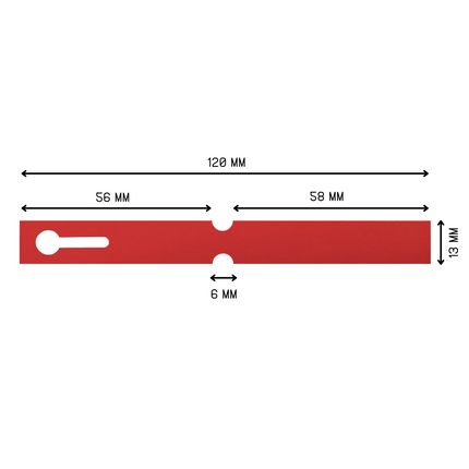 Étiquettes à boucle rouges - 120 x 13 mm - 1000 étiquettes sur rouleau PVC