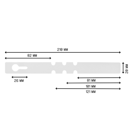 Étiquettes à boucle - 210 x 20 mm - 100 étiquettes