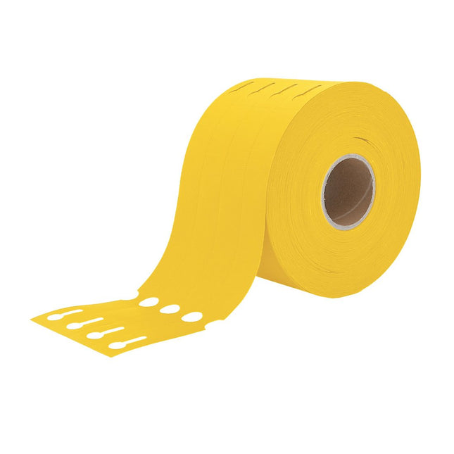 Étiquettes à boucle jaunes - 250 x 25 mm - pour imprimante transfert thermique - 1500 étiquettes sur rouleau