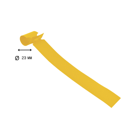 Étiquettes à boucle jaunes - 250 x 25 mm - pour imprimante transfert thermique - 1500 étiquettes sur rouleau