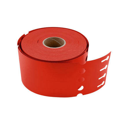 Étiquettes à boucle rouges - 250 x 25 mm - pour imprimante transfert thermique - 1500 étiquettes sur rouleau