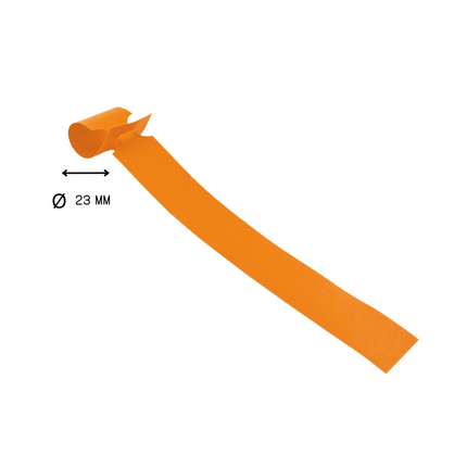 Étiquettes à boucle oranges - 250 x 25 mm - pour imprimante transfert thermique - 1500 étiquettes sur rouleau