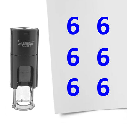 Tampon encreur chiffre 6 - Ø10 mm