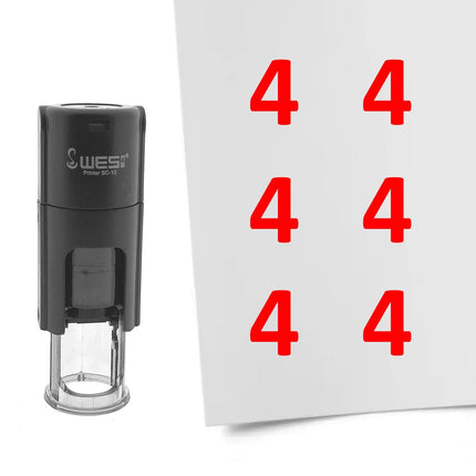 Tampon encreur chiffre 4 - Ø10 mm