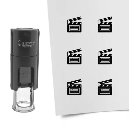 Tampon encreur clap de cinéma - Ø10 mm