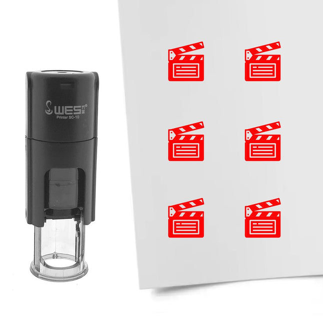 Tampon encreur clap de cinéma - Ø10 mm