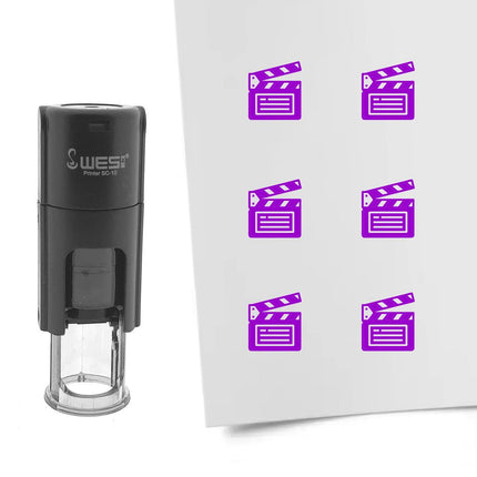 Tampon encreur clap de cinéma - Ø10 mm