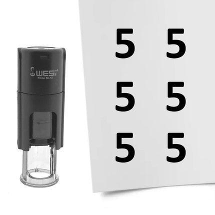 Tampon encreur chiffre 5 - Ø10 mm