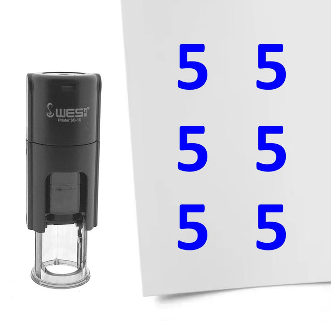 Tampon encreur chiffre 5 - Ø10 mm