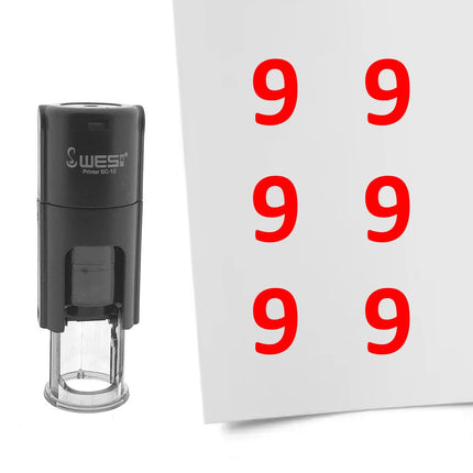 Tampon encreur chiffre 9 - Ø10 mm
