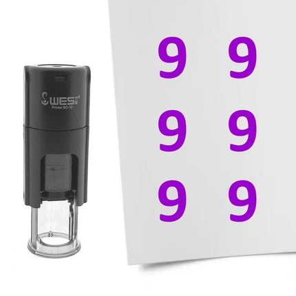 Tampon encreur chiffre 9 - Ø10 mm