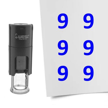 Tampon encreur chiffre 9 - Ø10 mm