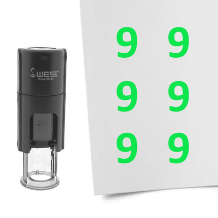 Tampon encreur chiffre 9 - Ø10 mm