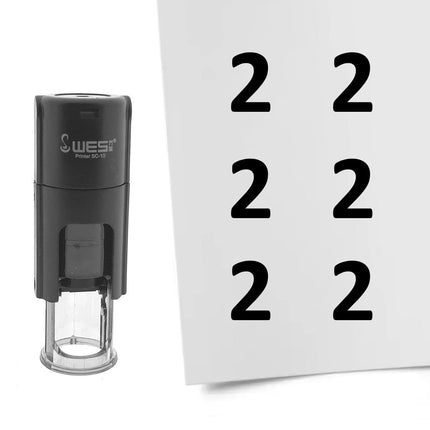 Tampon encreur chiffre 2 - Ø10 mm