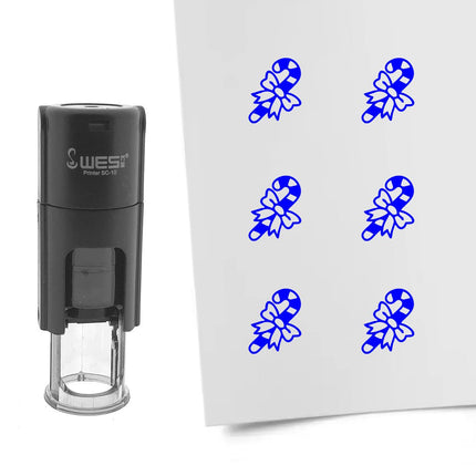 Tampon encreur canne de Noël - Ø10 mm