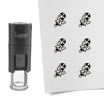 Tampon encreur canne de Noël - Ø10 mm