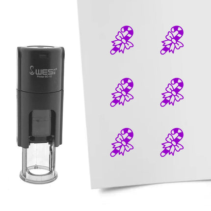 Tampon encreur canne de Noël - Ø10 mm
