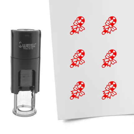 Tampon encreur canne de Noël - Ø10 mm