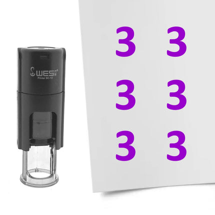 Tampon encreur chiffre 3 - Ø10 mm