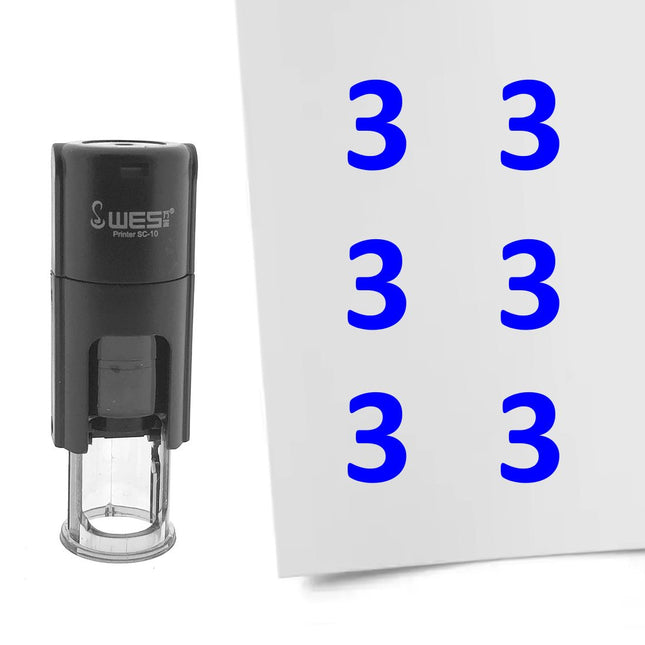 Tampon encreur chiffre 3 - Ø10 mm