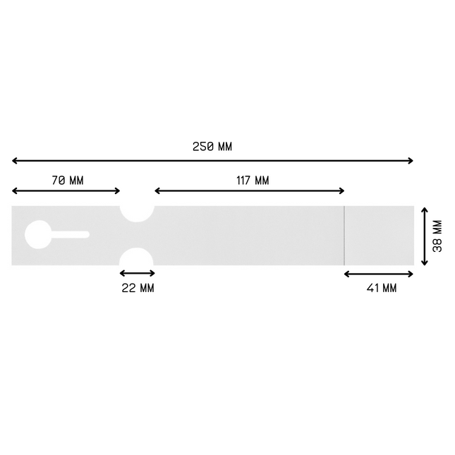 Étiquettes à boucle personnalisées et numérotées avec perforation - 250 x 38 mm - 200 étiquettes