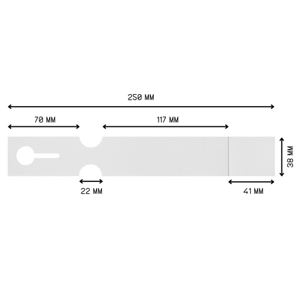 Étiquettes à boucle personnalisées avec perforation - 250 x 38 mm - 200 étiquettes