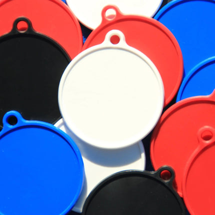 Porte-clés étiquette rond - 50 x 42,5 mm - par pièce