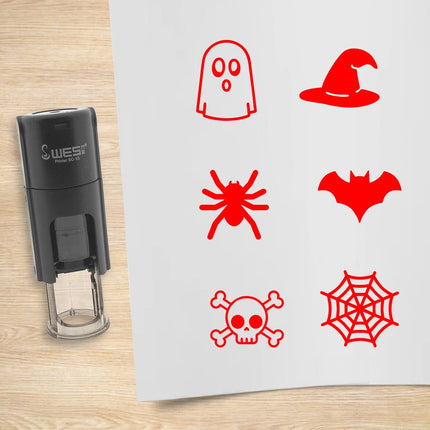 Kit de 6 tampons encreurs Halloween - Ø10 mm