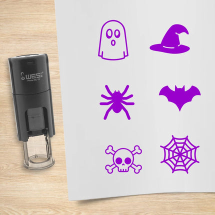 Kit de 6 tampons encreurs Halloween - Ø10 mm