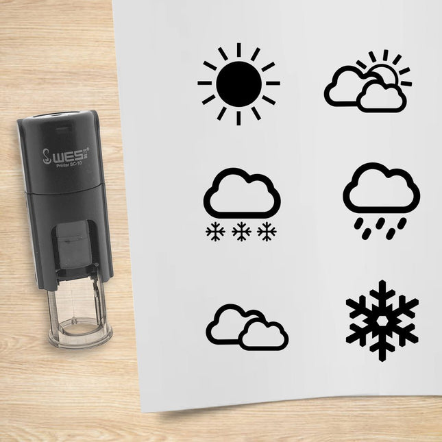 Kit de 6 tampons encreurs météo - Ø10 mm