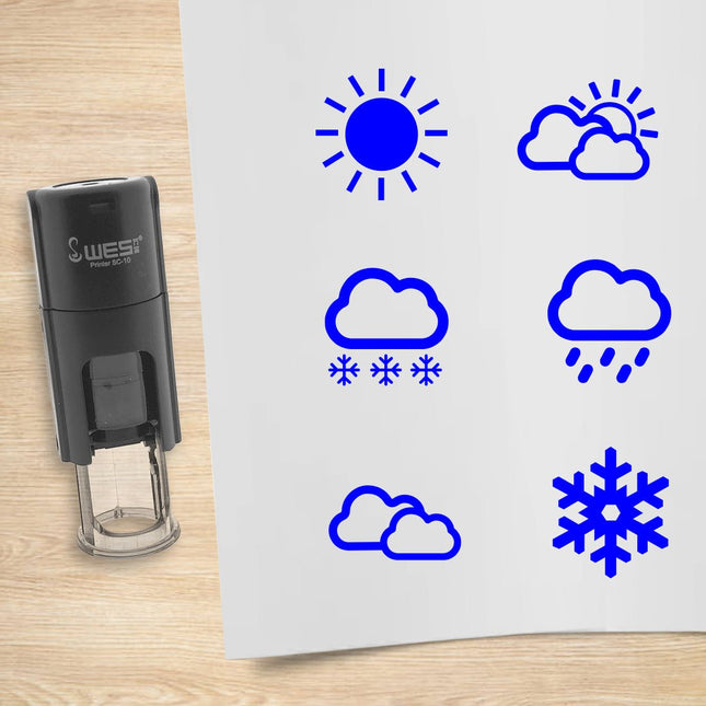 Kit de 6 tampons encreurs météo - Ø10 mm