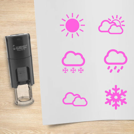 Kit de 6 tampons encreurs météo - Ø10 mm