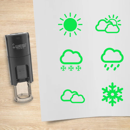 Kit de 6 tampons encreurs météo - Ø10 mm