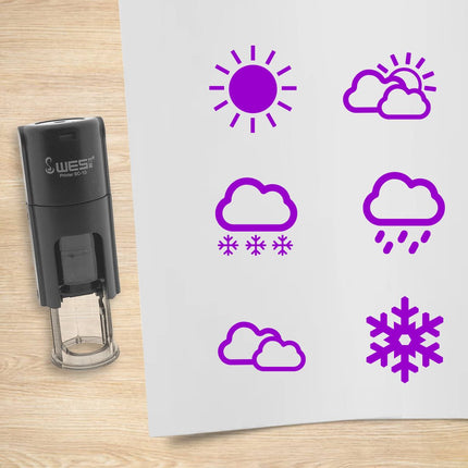 Kit de 6 tampons encreurs météo - Ø10 mm
