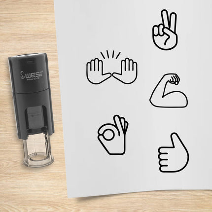 Kit de 5 tampons encreurs mains - Ø10 mm