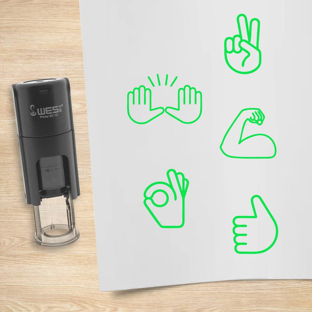 Kit de 5 tampons encreurs mains - Ø10 mm