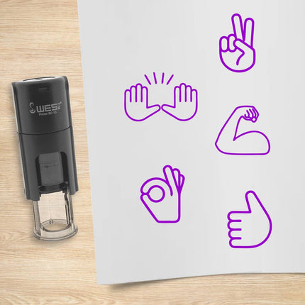 Kit de 5 tampons encreurs mains - Ø10 mm