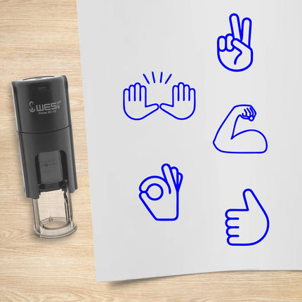 Kit de 5 tampons encreurs mains - Ø10 mm