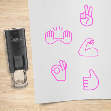 Kit de 5 tampons encreurs mains - Ø10 mm