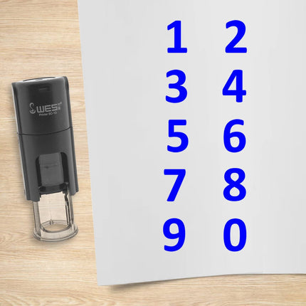 Kit de 10 tampons encreurs chiffres - Ø10 mm