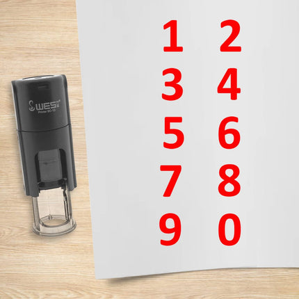 Kit de 10 tampons encreurs chiffres - Ø10 mm