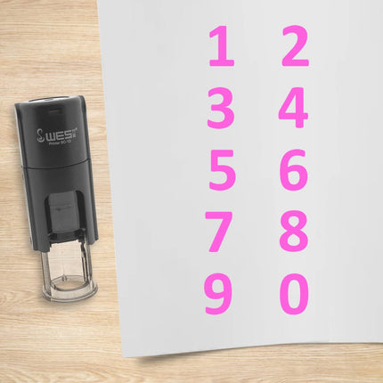 Kit de 10 tampons encreurs chiffres - Ø10 mm