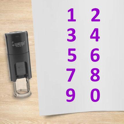 Kit de 10 tampons encreurs chiffres - Ø10 mm