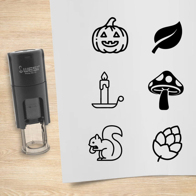 Kit de 6 tampons encreurs automne - Ø10 mm