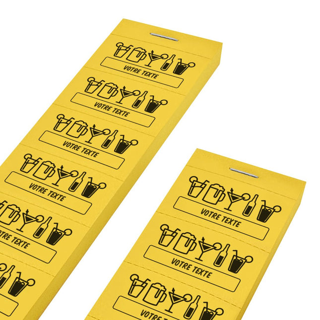 Carnet de tickets boissons à personnaliser - 1000 tickets