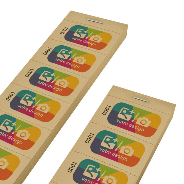 Carnet de tickets numérotés à personnaliser en couleur - 1000 tickets
