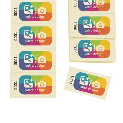 Carnet de tickets numérotés à personnaliser en couleur - 1000 tickets