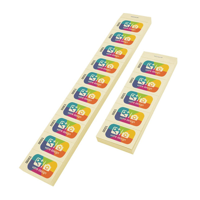 Carnet de tickets numérotés à personnaliser en couleur - 1000 tickets